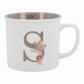 Becher Buchstabe/Blumen, S, 390 ml