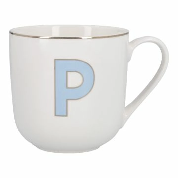 Becher Buchstabe mit Schlüsselanhänger, P/blau, 450 ml