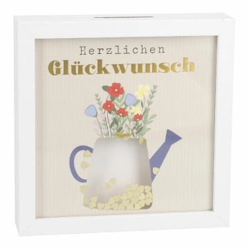 Bilderrahmen Geldgeschenk, Blumen/weiß, 12 x 12 cm
