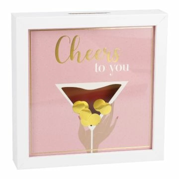 Bilderrahmen Geldgeschenk, Cocktail/weiß, 12 x 12 cm