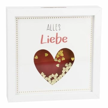 Bilderrahmen Geldgeschenk, Herz/weiß, 12 x 12 cm