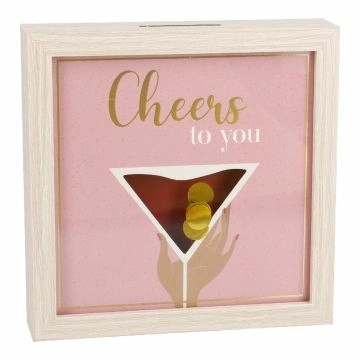 Bilderrahmen Geldgeschenk, Cocktail/natur, 12 x 12 cm