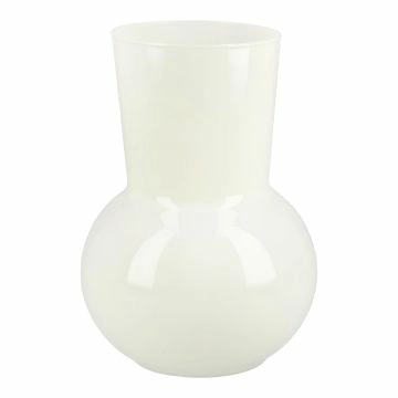 Glas-Vase Opal, wollweiß, 17 cm