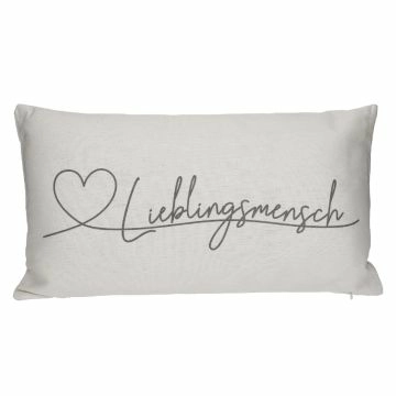 Kissen Lieblingsmensch, creme, 50 x 30 cm