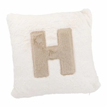 Kissen Buchstabe, H/creme, 30 x 30 cm