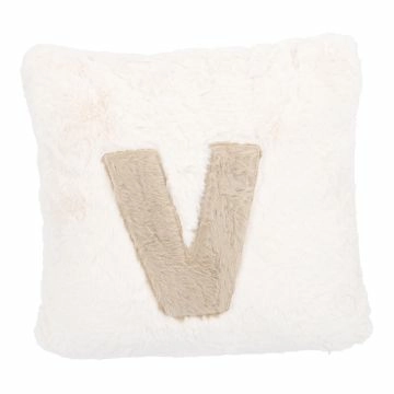Kissen Buchstabe, V/creme, 30 x 30 cm