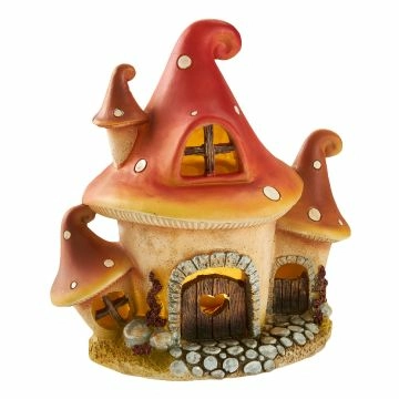 LED-Haus Herbst, Pilz/Punkte, 20 cm