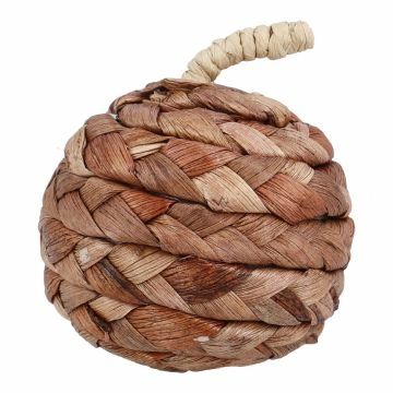 Deko-Kürbis Flecht, braun, 6.5 x 7 cm