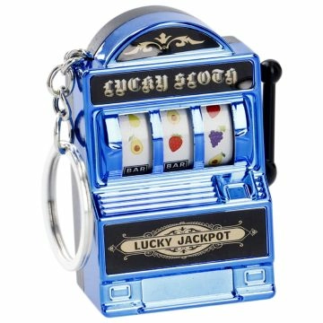 Schlüsselanhänger Spielautomat, blau