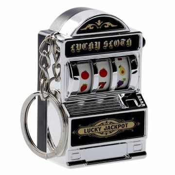 Schlüsselanhänger Spielautomat, silber