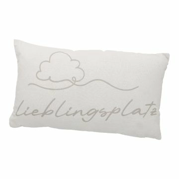 Kissen Lieblingsplatz, beige, 50 x 30 cm