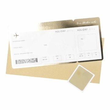 Gutschein Boardingpass, gold, 19 x 9 cm