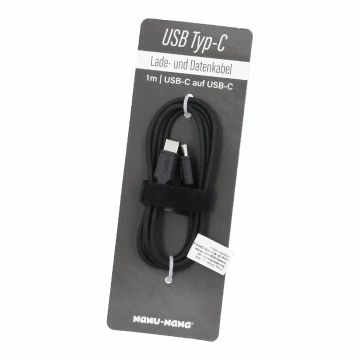 USB-Ladekabel, C auf C/schwarz, 100 cm