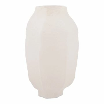 Vase Design, Steinoptik/creme, 13.5 x 22 cm