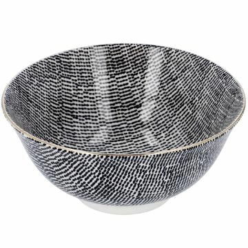 Schale China, groß, schwarz/weiß, Striche