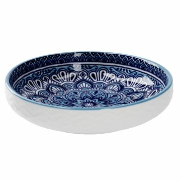 Schale China, flach, blau/hellblau, 15 cm