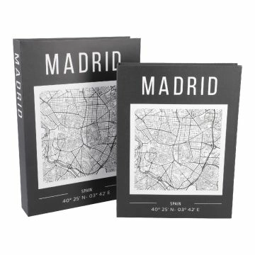 2er Set Buchkarton Stadt, Madrid