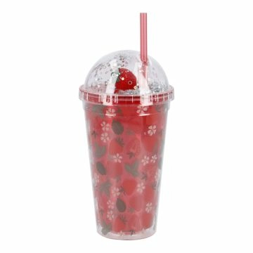 Trinkbecher Frucht, Glitter/Erdbeere, 450 ml
