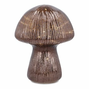 LED-Pilz Rille, dunkelbraun, 21 cm