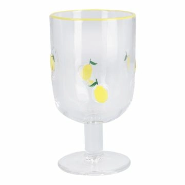 Trinkglas mit Stiel, Frucht/Zitronen/gelb, 360 ml