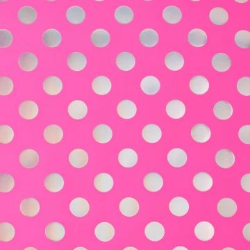 Geschenkpapier Neon/Punkte, pink/silber, 2 m