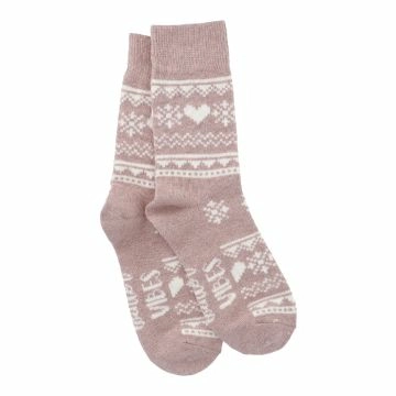 Socke Winter, Damen, Spruch/rosa, Größe 35-41