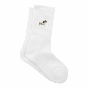 Socken Stick-Motiv, Dackel/grün, Größe 35-42