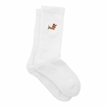 Socken Stick-Motiv, Dackel/rot, Größe 35-42