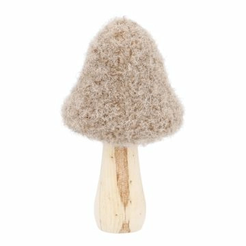 Deko-Pilz Filz, spitz/grau, 7.5 x 12.5 cm