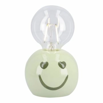 LED-Lampe mit Smiley-Sockel, grün, 16 cm