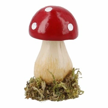 Pilz-Dekoration mit Moos, rund, 7 cm
