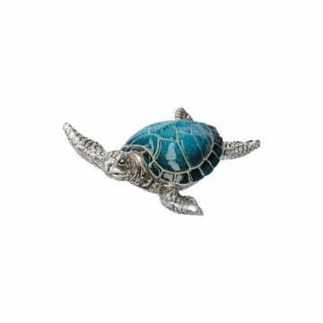 Figur See, Schildkröte, blau/silber, 10 cm