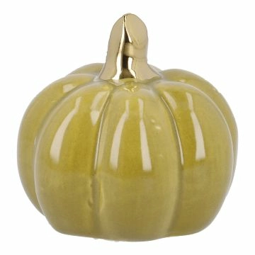 Deko-Kürbis Glanz, modern, grün/gold, 7 cm