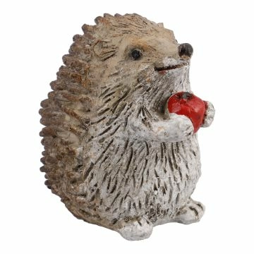 Igel Mini mit Apfel, mittig, 4 x 3.5 x 4.5 cm