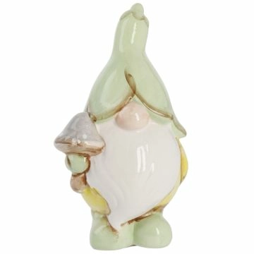 Wichtel mit Blütenmütze, grün, 14 cm