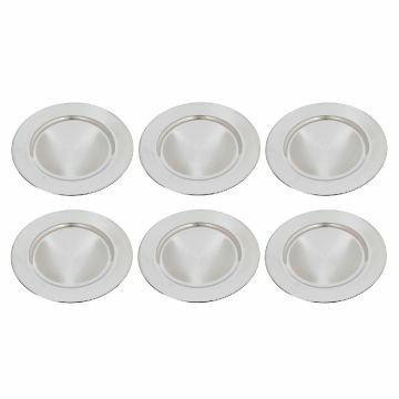 6er Set Dekoteller, 33 cm, silber