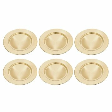 6er Set Dekoteller, 33 cm, gold