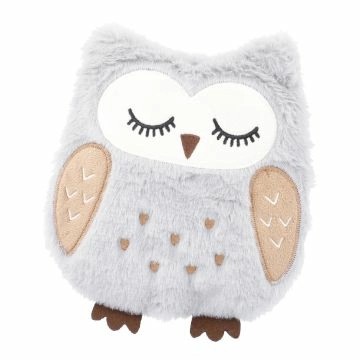 Kirschkernkissen Eule, flauschig, grau