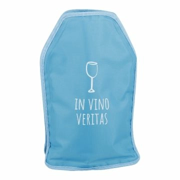Flaschenkühler mit Spruch, Vino Veritas/blau
