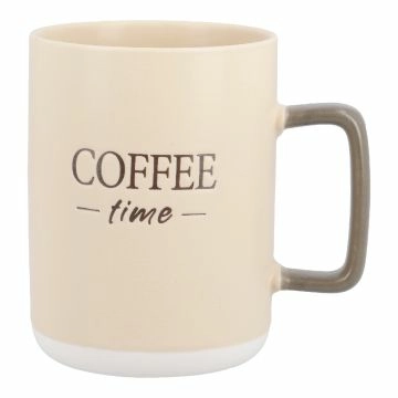 Becher mit Spruch, creme/konisch, 400 ml