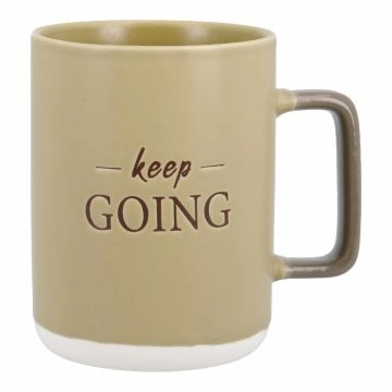 Becher mit Spruch, grün/konisch, 400 ml