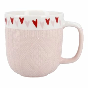 Becher Strick-Motiv, Herz, 345 ml