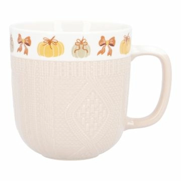 Becher Strick/Herbst, beige, 350 ml