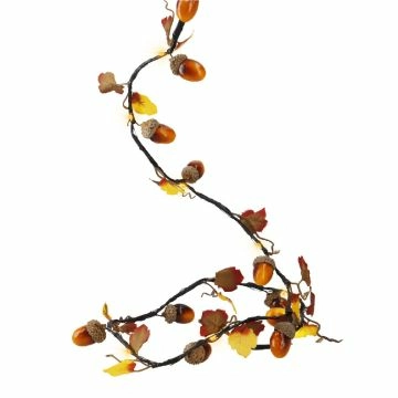 LED-Lichterkette Eichel, Blatt, 15er