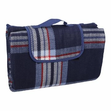Picknickdecke Karo, blau/rot, 130 x 170 cm