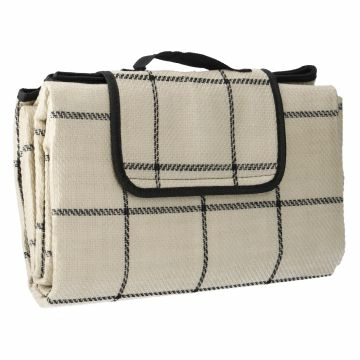 Picknickdecke Karo, beige, 130 x 170 cm