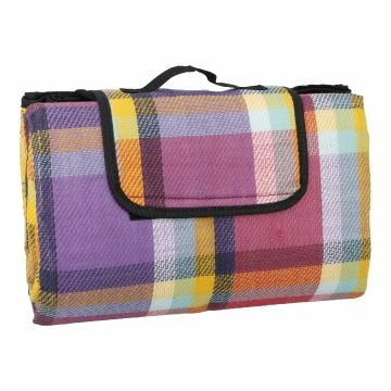 Picknickdecke Karo, pink/bunt, 130 x 170 cm