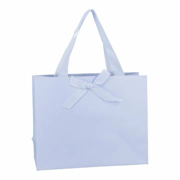 Geschenktüte Uni mit Schleife, hellblau, 25 x 20 cm