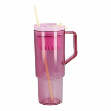 Trinkbecher mit Einsatz, pink, 1200 ml