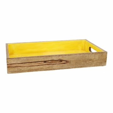 Deko-Tablett Mango, farbig/gelb, 41.5 x 24.5 cm